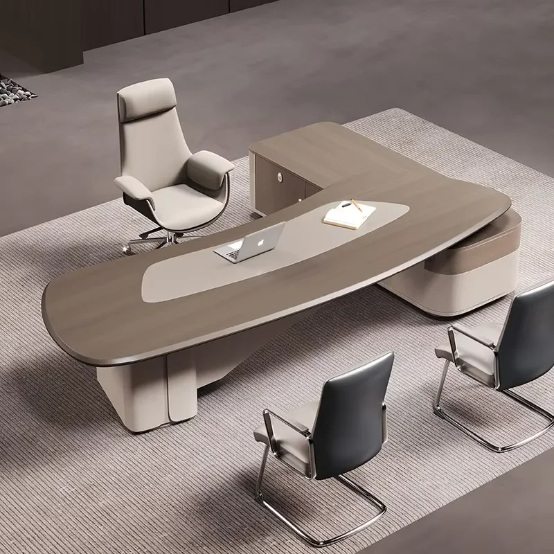 High Quality Designer Office Desk L Shaped Manager Conference Minimalist Office Desk Luxury Executive Metal Bureau Furniture