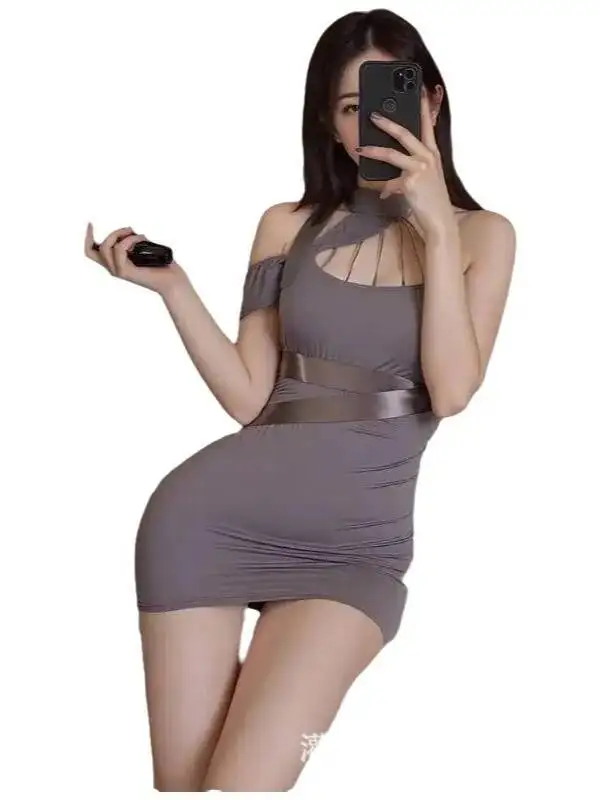 Passion Fun Off-the-shoulder Dress Sexy Couple Temptation No-Strip Secretary Uniform Bed Date Battle Clothes Intimate Dress HFMB