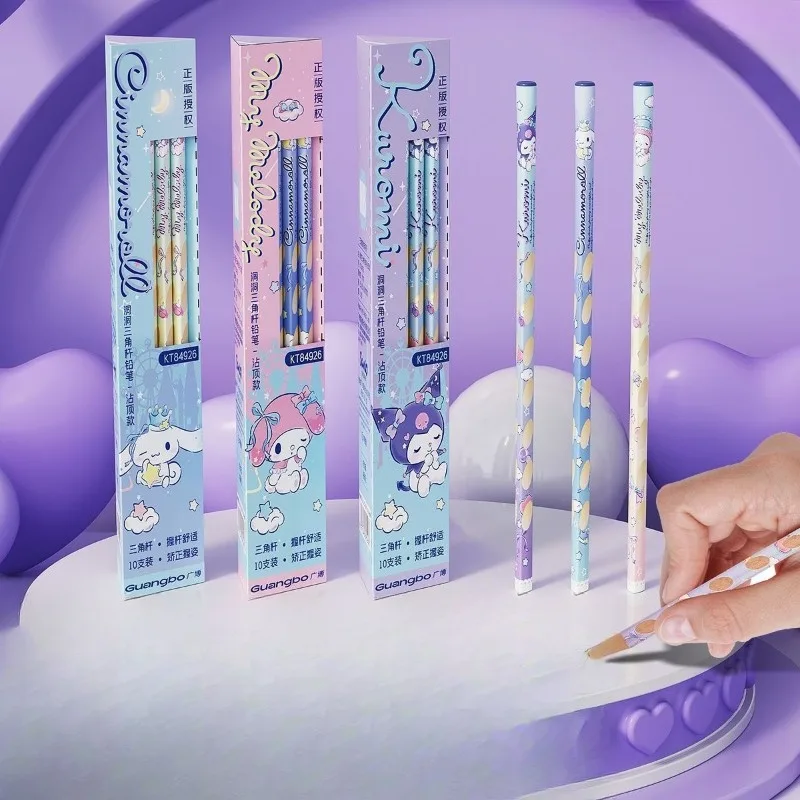 Sanrio Authentic HB Pencils Cute Cartoon Ergonomic Posture Correction for Kids Primary School Writing Drawing Kawaii Supplies