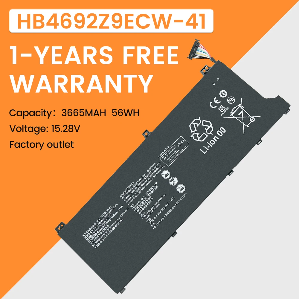 New HB4692Z9ECW-41 Laptop Battery For Huawei MateBook D 14-53010TVS NBL-WAQ9R/WAP9R/WAQ9HNR NDR-WFH9HN BoB-WAH9P 56Wh 15.28V