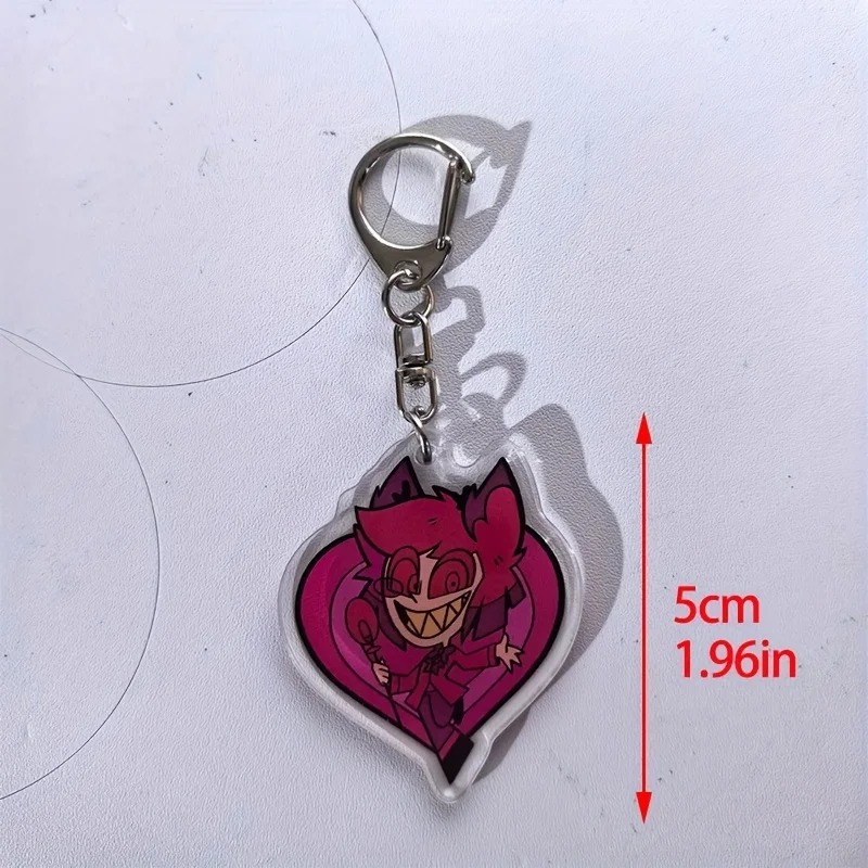 Anime Hazbin Hotel Figures Q Edition Acrylic Key Rings Fashion Anime Action Figure Collection Toys Bag Pendant Gift In Stock