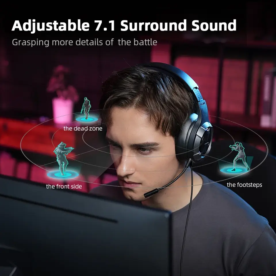 HECATE by Edifier G30 II Gaming Headset 7.1 Surround Sound USB Wired Headphones Gamer with Microphone for PC PS4 PS5 Xbox - 2