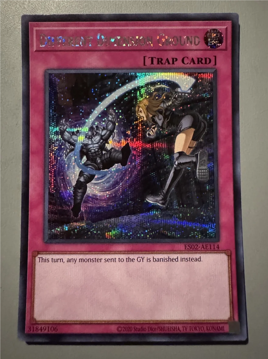 Yugioh KONAMI Duel Monsters ES02-AE114 Different Dimension Ground Secret Rare Asian English Official Collection Mint Card
