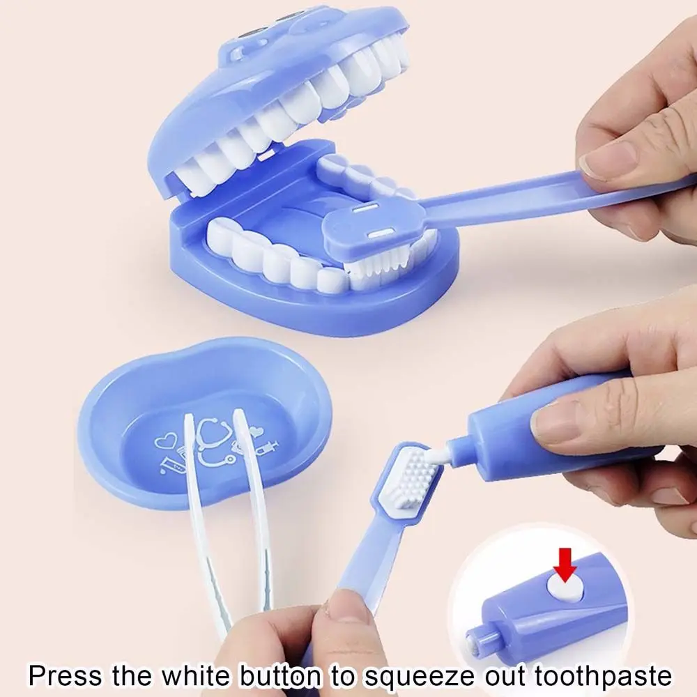 Simulation Learing Toys Squeeze Toy Brush Their Teeth Kids Pretend Play Dentist Check Teeth Model Set Doctor Toy Learing Toys