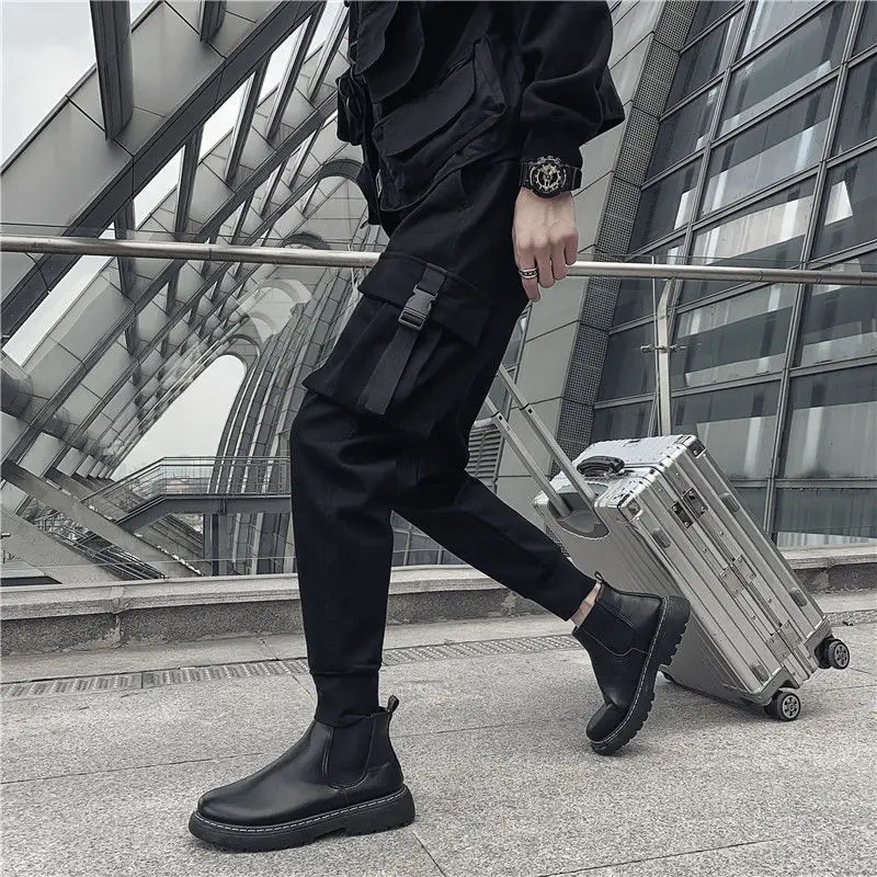 Cargo Pants For Men Sports Joggers Trousers Man Stacked Black Autumn With Chic Elegant Aesthetic Vintage Fashion Street Y2k Emo