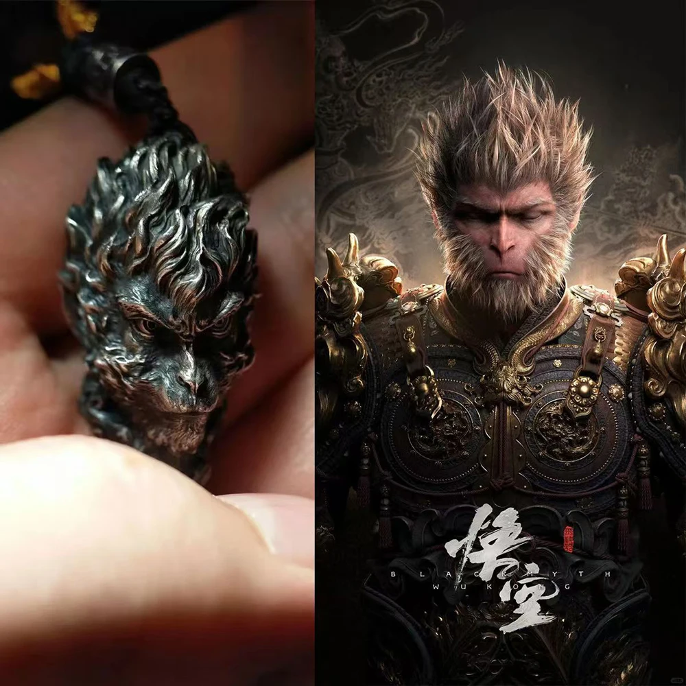 Juego negro Myth Wukong Cosplay accesorio Retro joyería colgante Wu Kong Jingu Bang collar hombres mujeres regalos de fiesta de cumpleaños de Navidad