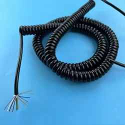 PU spring shield cable 10 core 26 awg stretch 1 2 3 4 5 6 7 8 9 10 11 12 meters spiral telescopic wire