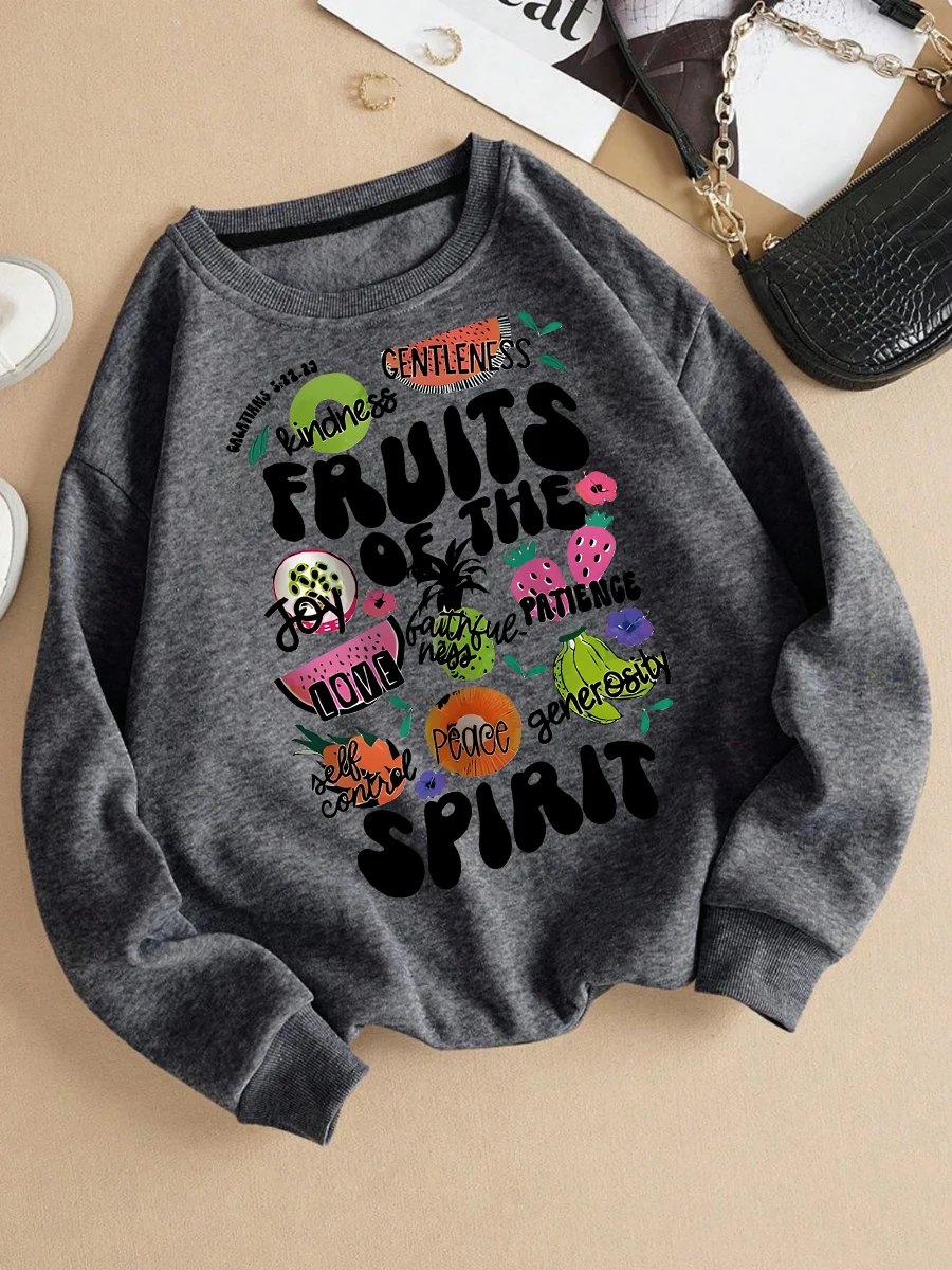 Rundhals-Sweatshirt, langärmlig, bedruckt, lässig, warm, stilvoll, Persönlichkeitsmuster, schwer (Stoffgewicht 220–320 g/m2)