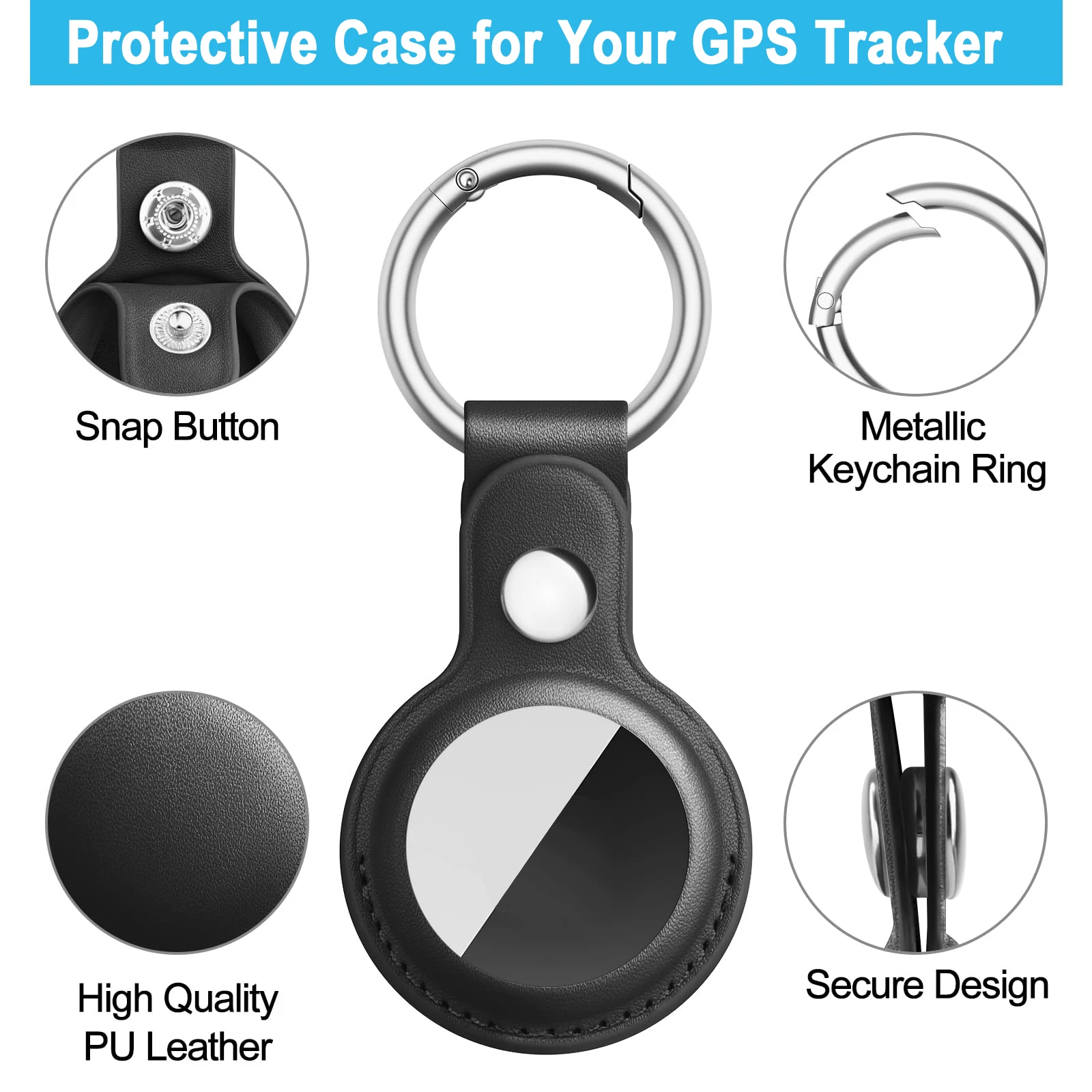 Mini GPS Tracker Case For Apple Find My App Anti-lost Device Kids Pet Bags dogs Smart Tag Finder Tracker Leather SilMiicone Case