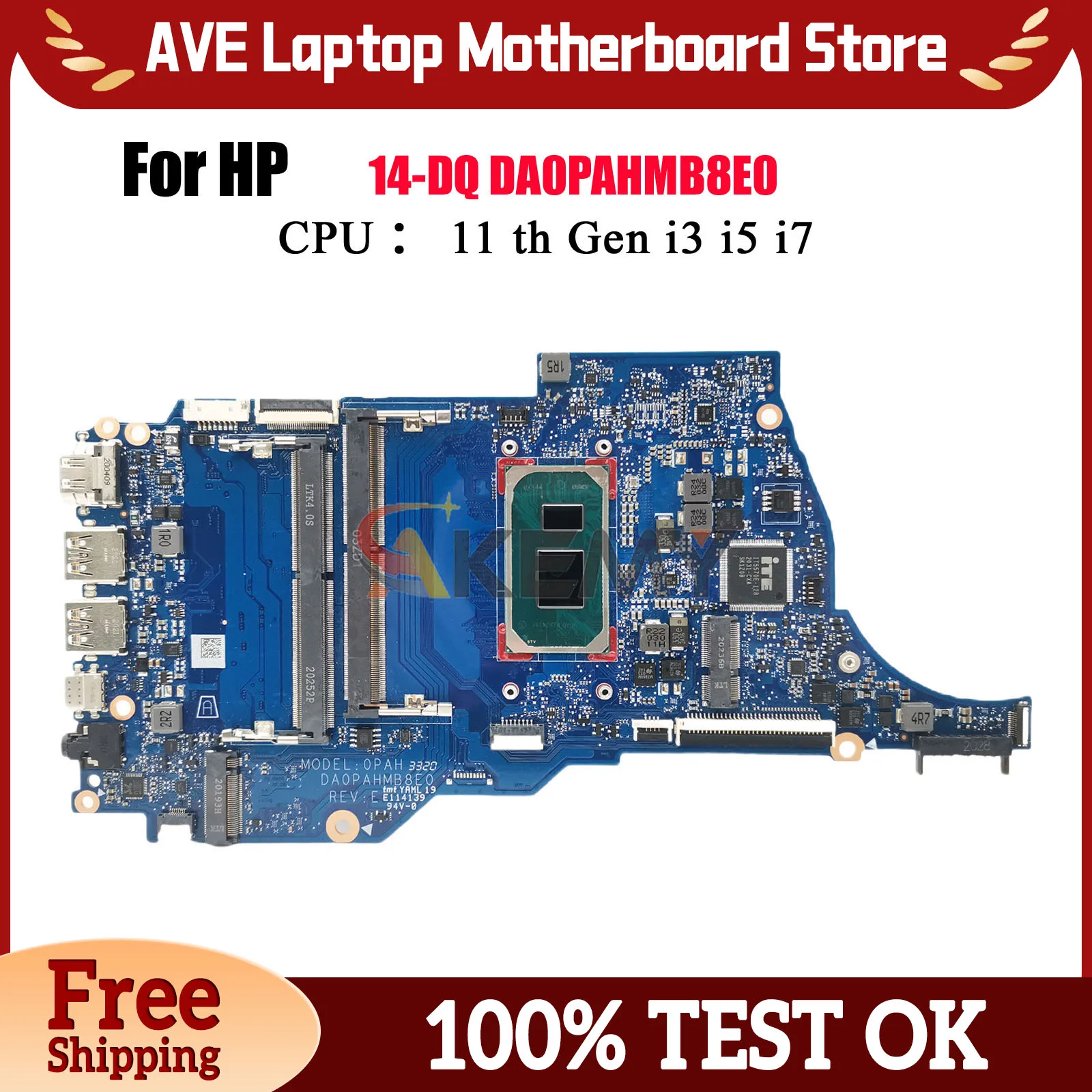 

DA0PAHMB8E0 DA0PAHMB8F0 Laptop Motherboard For HP 14-DQ 14S-DQ With i3 i5 i7 11th Gen CPU DDR4 100% Fully Tested