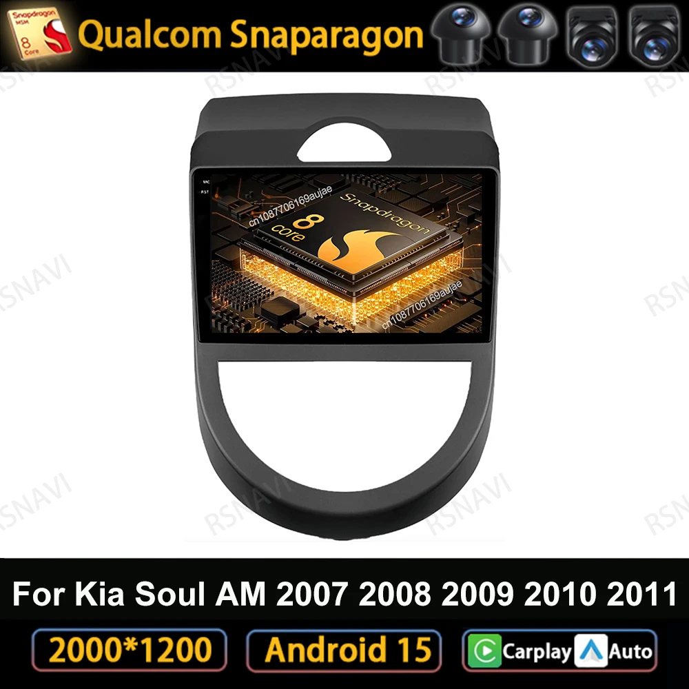 

Car Radio Android 15 For Kia Soul AM 2007 2008 2009 2010 2011 Wireless Carplay Auto 5G WIFI Autoradio Head Unit DSP Multimedia