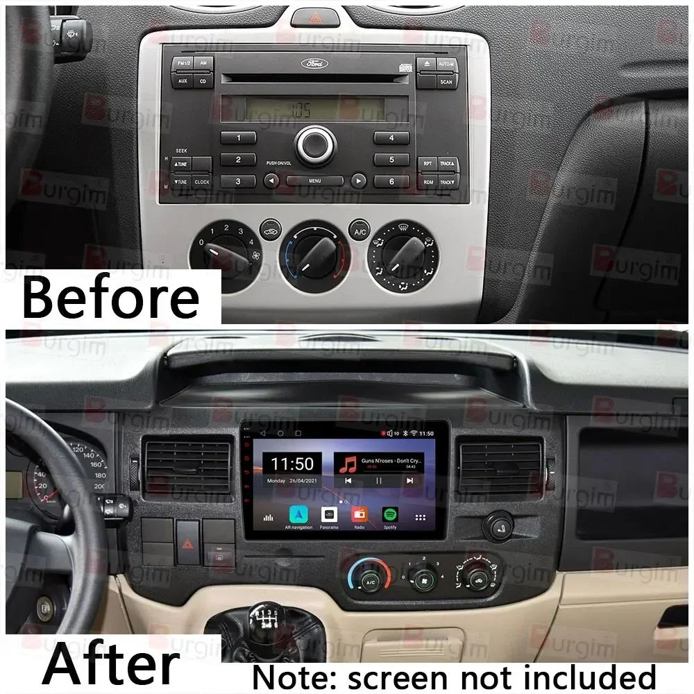 9 inch 2DIN Car Radio Fascias For Ford C-Max S-Max Connect Fiesta Fusion Galaxy Kuga Mondeo Transit Connect Focus Panel Harness