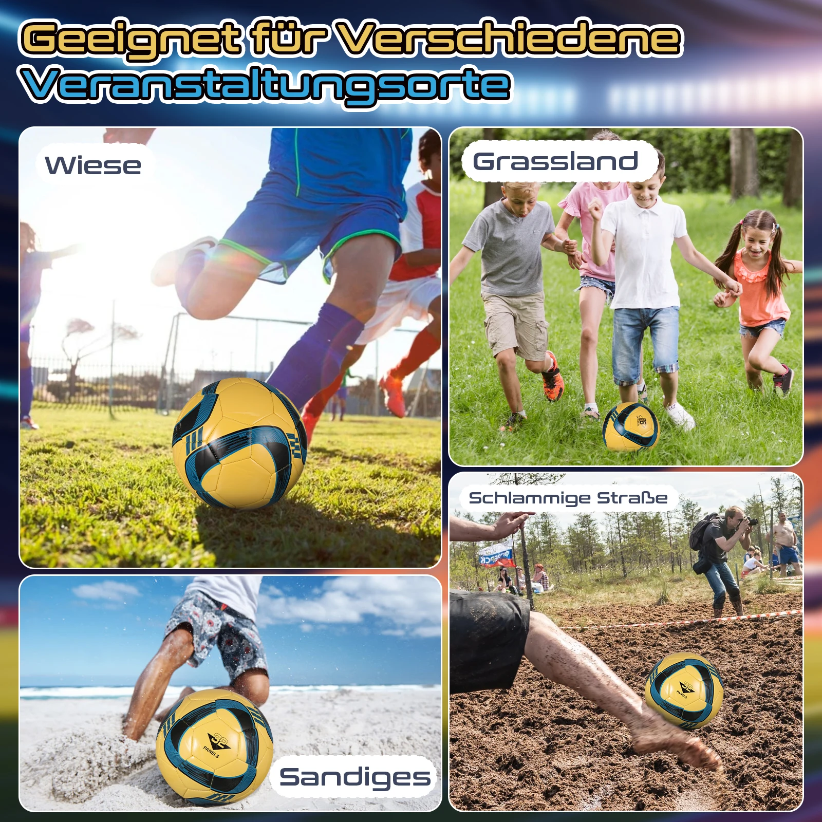 ลูกฟุตบอลอย่างเป็นทางการขนาด 5 World ฟุตบอลทีมการฝึกอบรม Footy Ball PVC เย็บ Ballon De Foot Match Balls สําหรับเด็ก