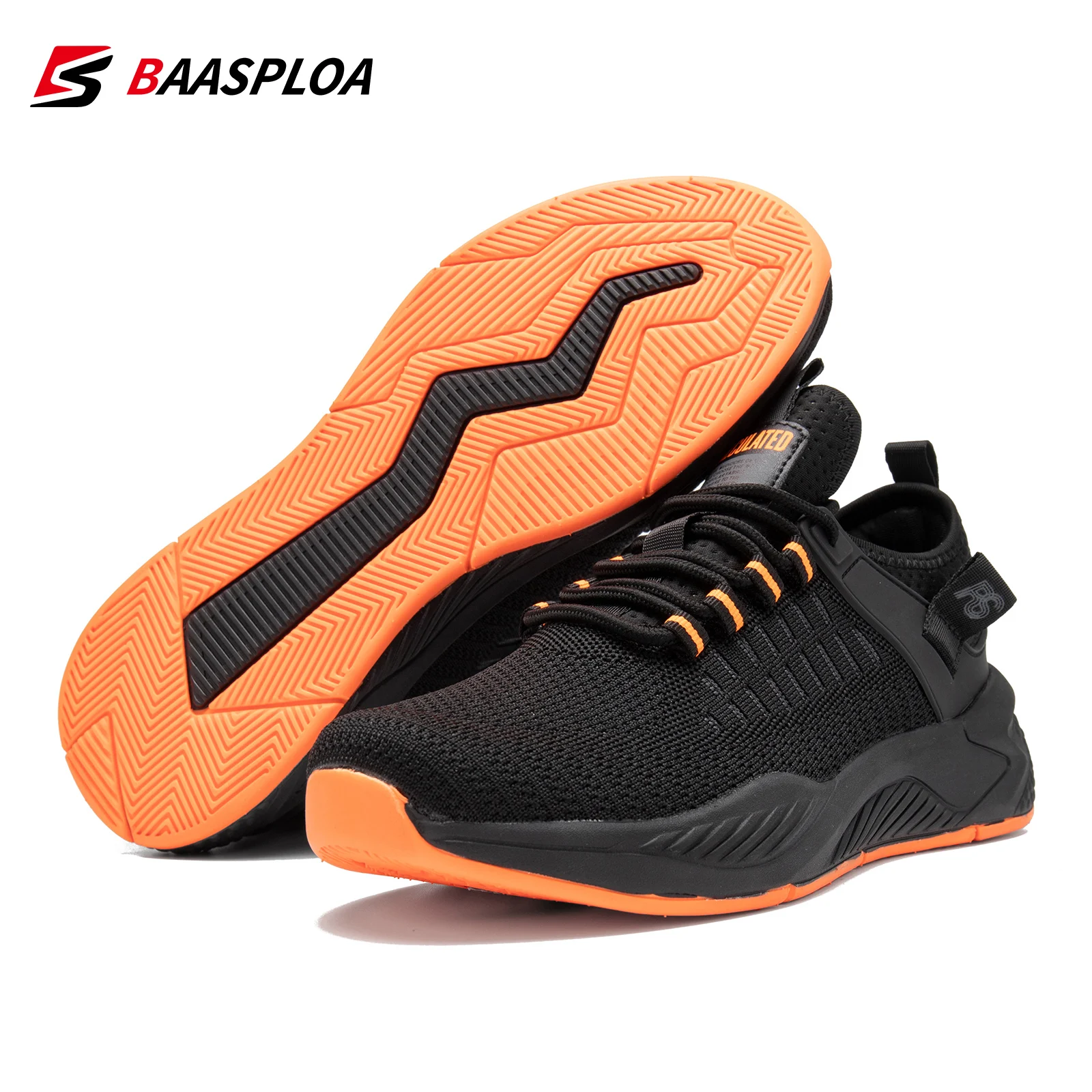 Baasploa Men Running Shoes Lightweight Breathable Casual Sneakers for Men Wear-Resistant Casual Male Non-Slip Tennis Sport Shoes