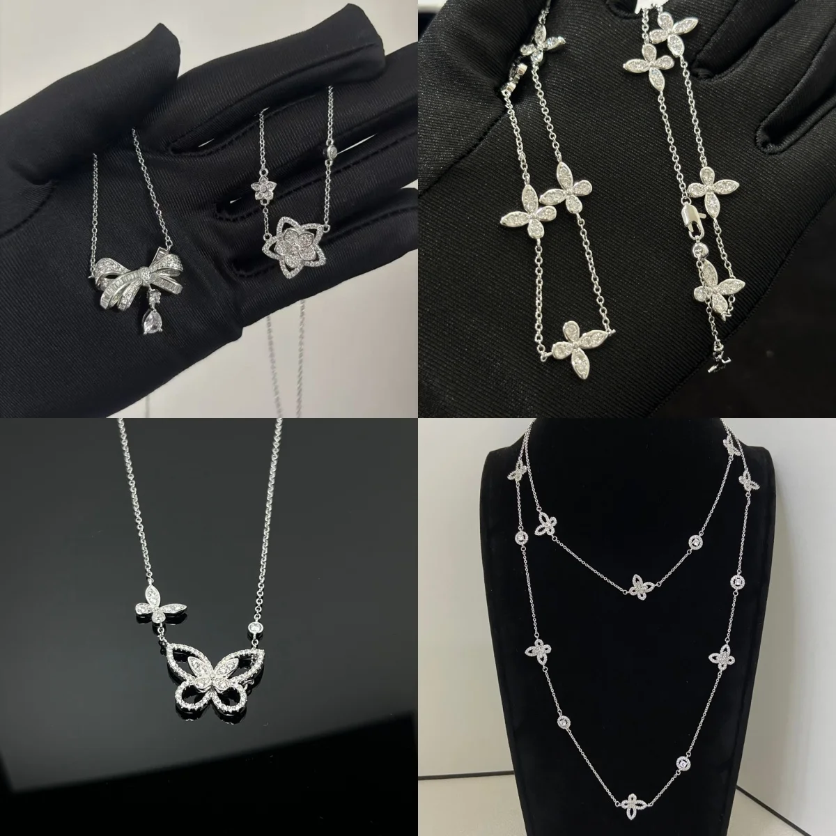 Collier pour femme en argent S925, design tendance avec pendentif pentagramme et papillon, cadeau de fête