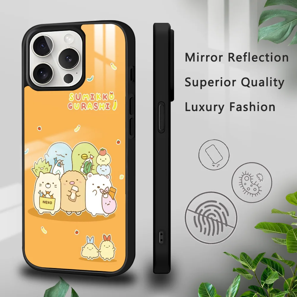 Cute Cartoon Illustration S-Sumikko G-Gurashi Phone Case For IPhone 16 15 14 13 12 11 Pro Xs Max Mini Plus Celulares Hard Funda