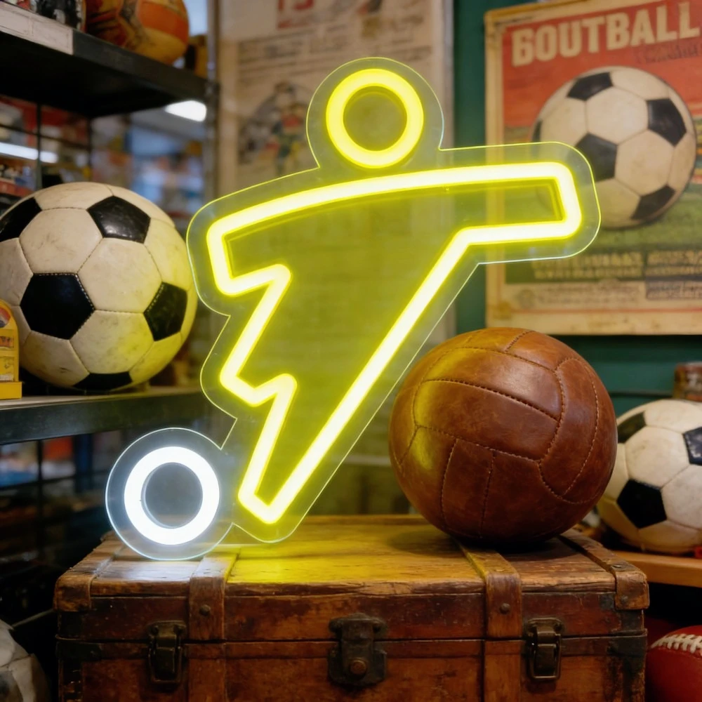

Football Mini-figure LED Neon Sign USB Dimmable Neon Light Sign for Football Field Football Enthusiast Party Gift Wall Decor