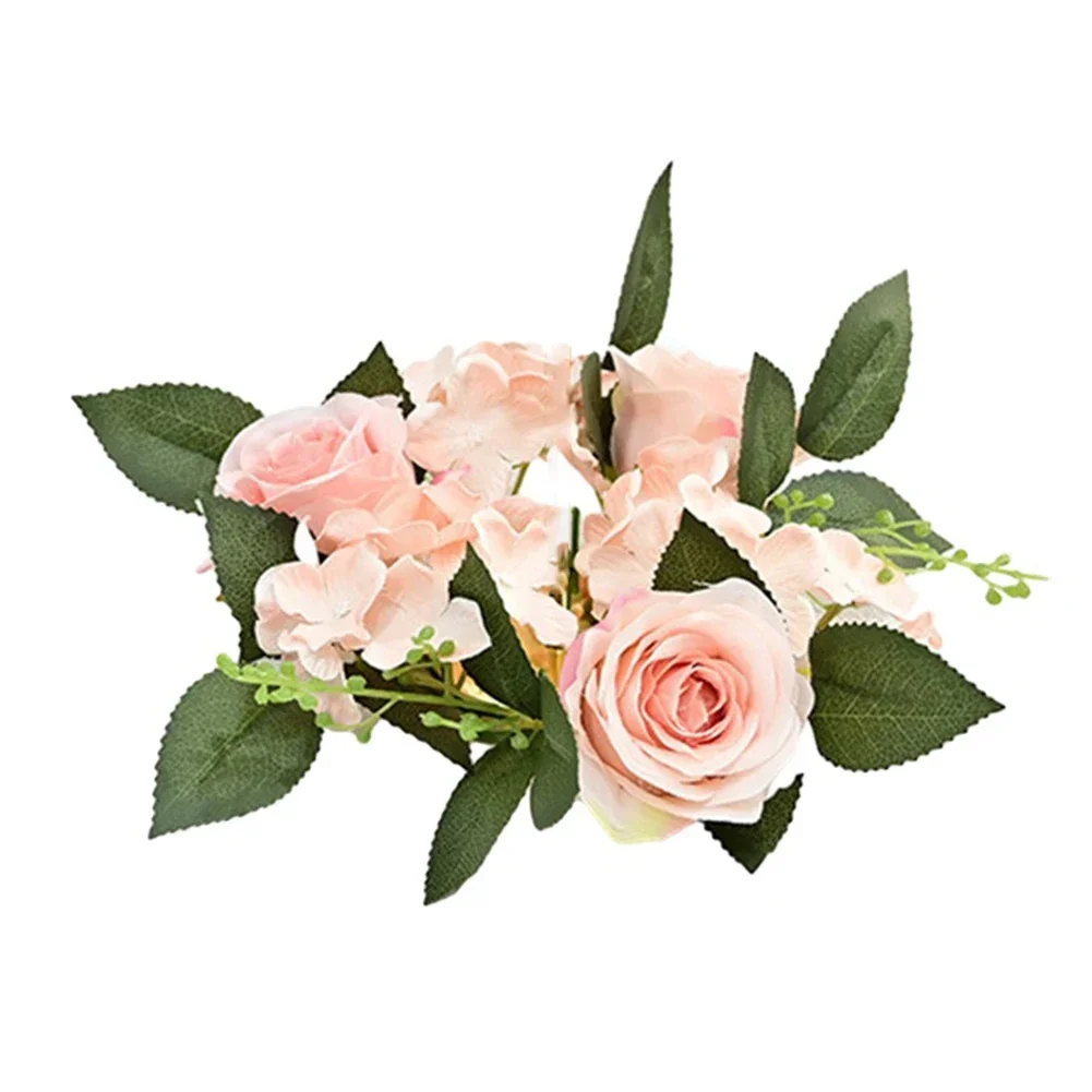 For Table Wedding Wreath Candlestick Wreath 20cm Artificial Rose Candlestick Wreath Decoration For Table Wedding