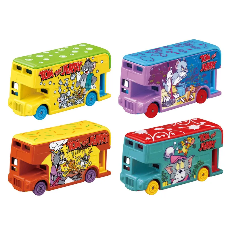 In Stock Official Takara Tomy 959137 Dream Tomica Tom and Jerry Purple Bus Diecast Model Trending Collectible