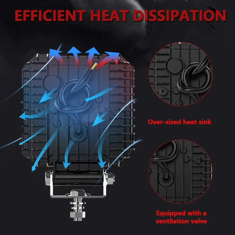 MONDEVIEW 4-inch Black Knight Work Light 6500K 120W 1700LM Suitable for Driving Boat Truck SUV  ATV UTV 4x4 Auxiliary Lighting