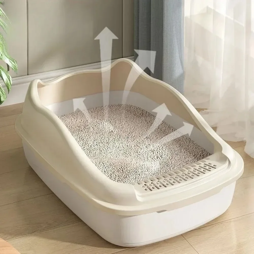 Cat litter box semi-enclosed cat toilet sand-proof special small kitten litter box cat supplies