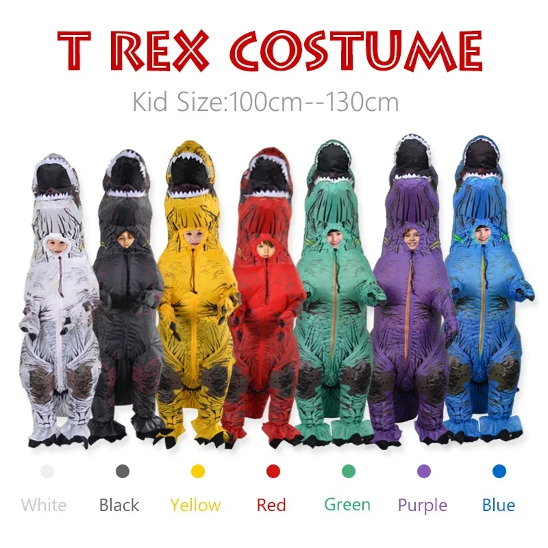 T-REX Costume per bambini Bambini Jurassic Mascotte Gonfiabile Ringraziamento Natale Dinosauro Anime Cosplay Party Show Fanny Dress M