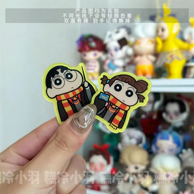 Crayon Shin chan acrylic DIY patch double-sided printing with colorful edges Special shaped2cm 4cm keychain hair clip material