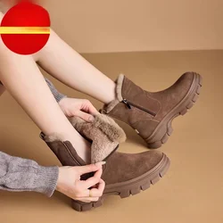 여성용 겨울 스노우 부츠, 캐주얼 하이탑 신발, 따뜻한 스니커즈, 플랫폼 앵클 부츠, 플러스 사이즈 45, 신상 