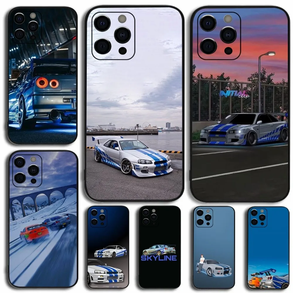 F-Fast And F-Furious R-R34 Phone Case For Apple iPhone 15,14,13,12,11,Pro,X,XS,Max,XR,Plus,Mini Soft Black Cover