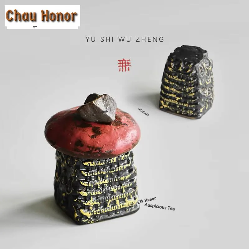 Creative Grotto Ceramic Teapot Cover Holder Japanese Black Lacquer Cover Frame Zisha Pot Lid Shelf Chinese Tea Set Decoration