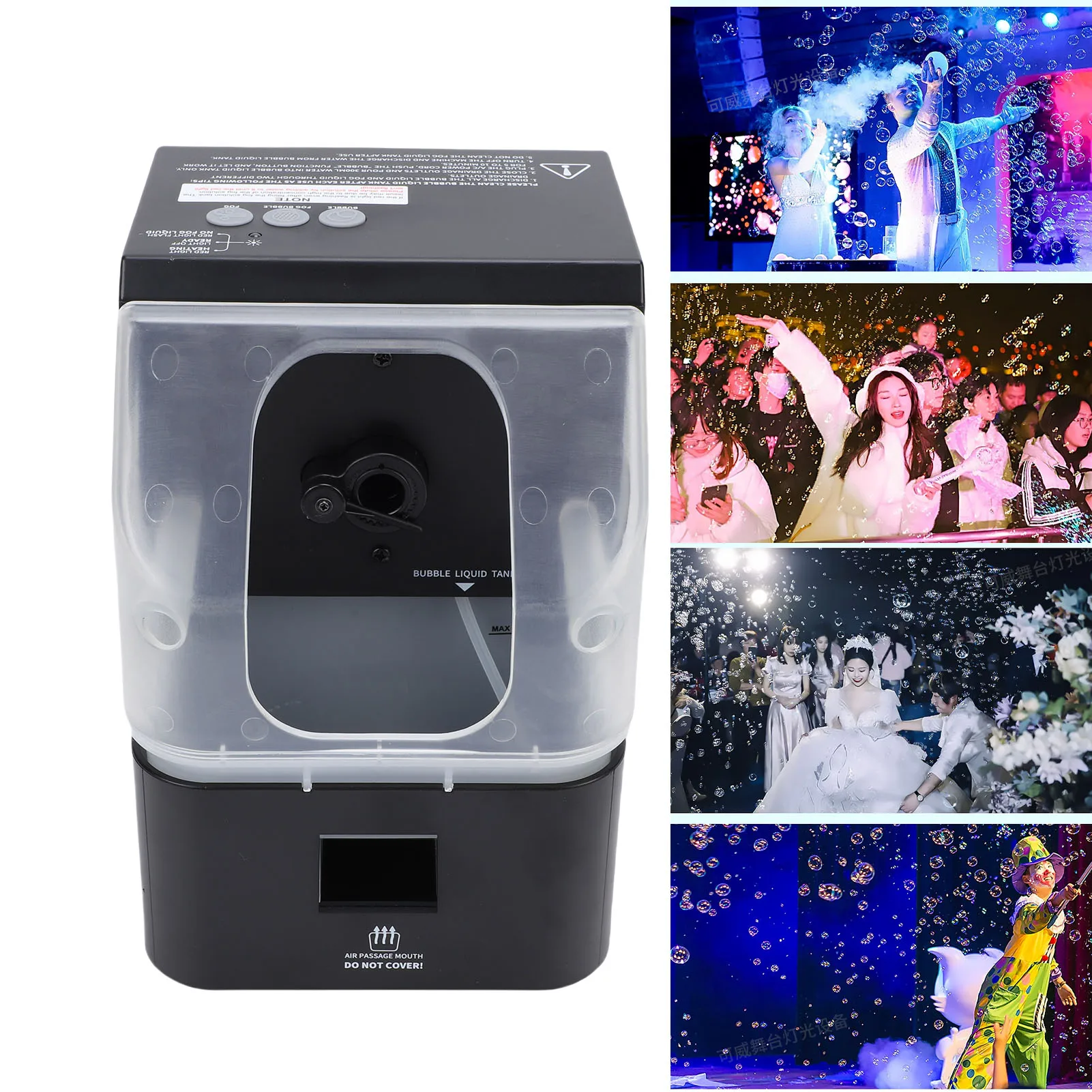Fog Bubble Machine Powerful Bubble Maker Remote Control Smoke Machine for Parties Weddings Festivals Birthdays Events