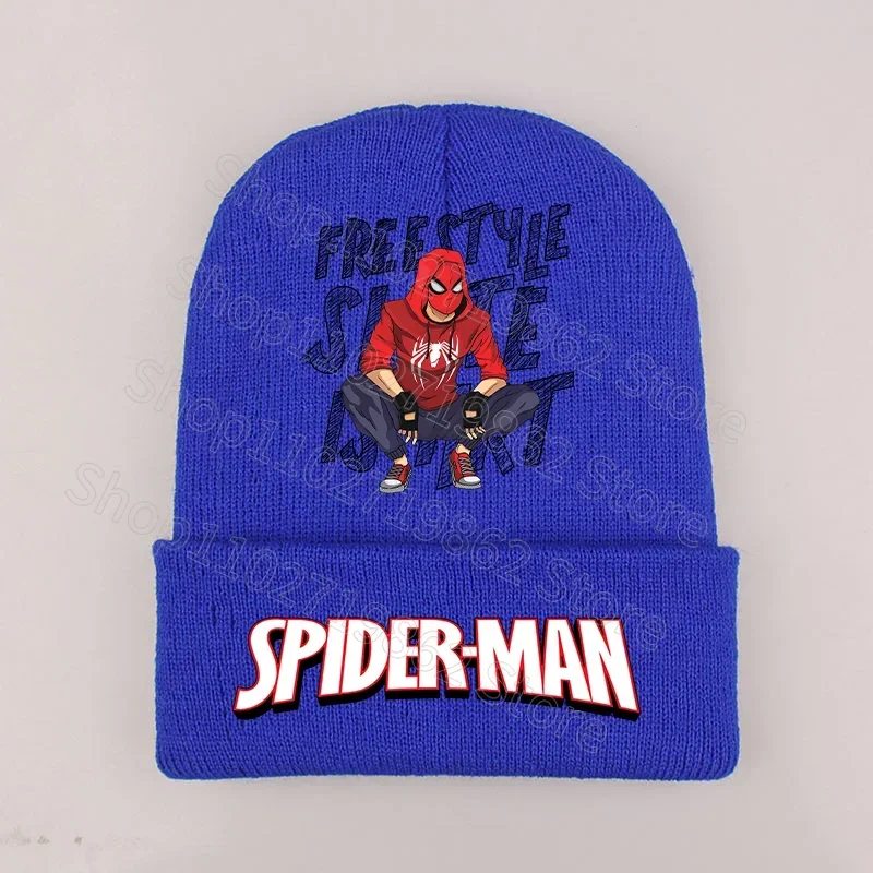 Spidermans Kids Caps Marvels Knitted Hats Beanies Movie Character Pattern Print Winter Hat Warm Comfortable Bonnets Baby Show