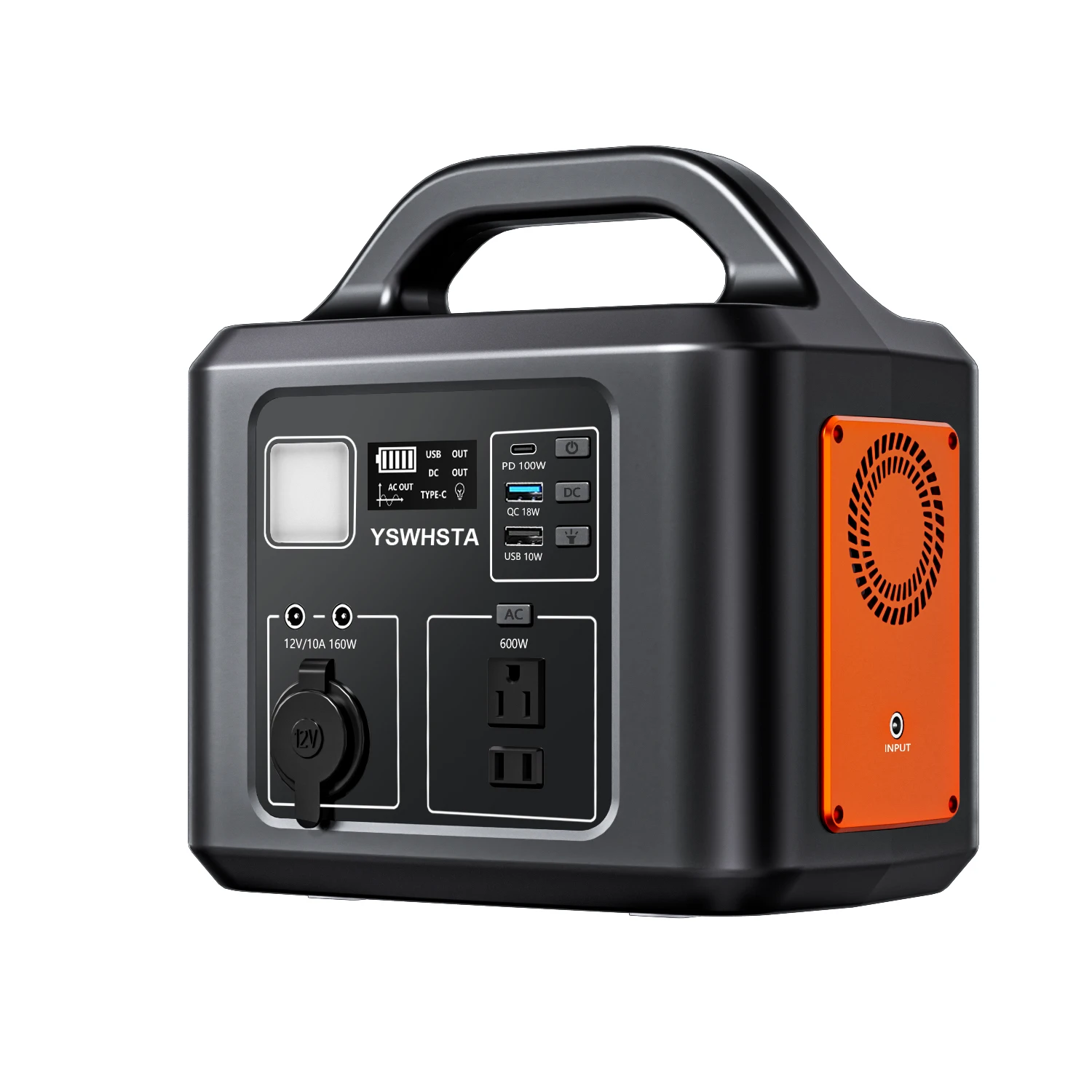 

600W Portable Power Station with Solar Charging Input,538.7Wh, 100W PD USB-C, QC3.0, AC Power Outlet,Outdoor Camping Party