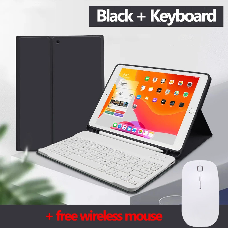 Wireless Mouse and Keyboard Case for iPad Pro 10.5 11 12.9 inch Case with Pen Holder for iPad Air 4 10.9 Air 3 10.5 Air 1 2 9.7