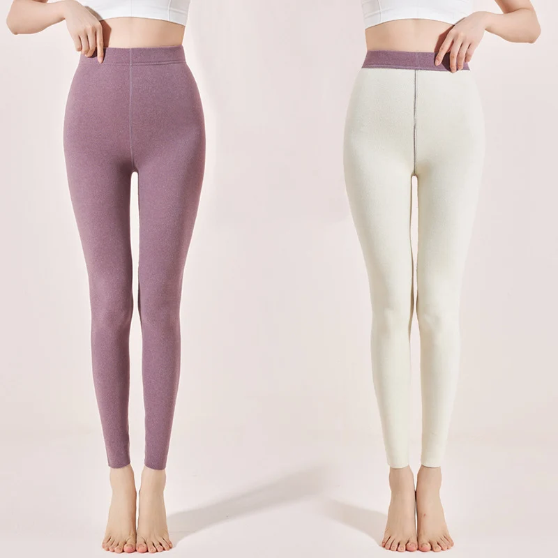 2025 High Waist Innerwear Fleece Fabric Leggings Lightweight Warm Winter Leggings Woman Autumn Winter Naked Feel Soft Leggings