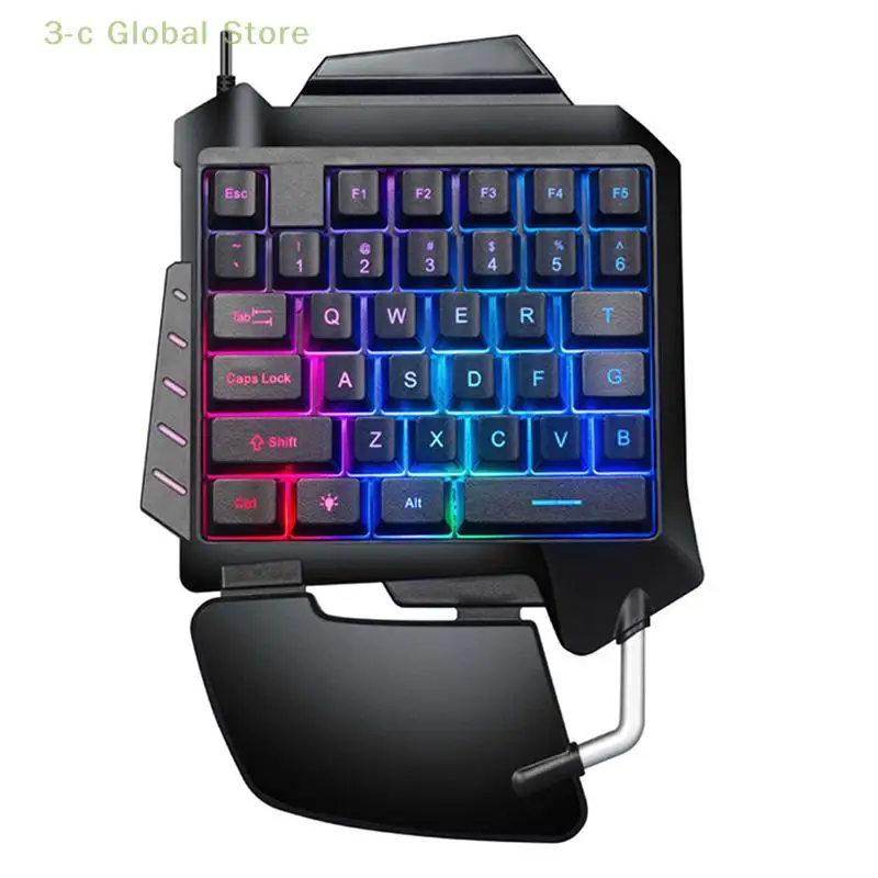 

One-Handed Mechanical Gaming Keyboard RGB Backlit Portable Mini Gaming Keypad
