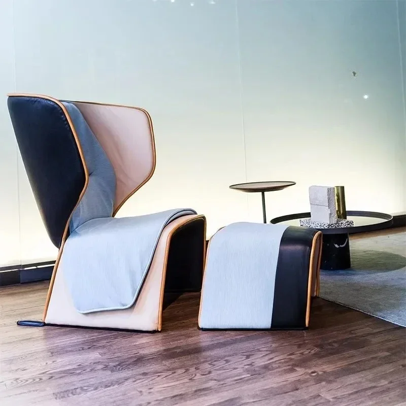A  Nordic FRP Cool Contrast Color High Back Sofa Model Room Villa Lobby Reception