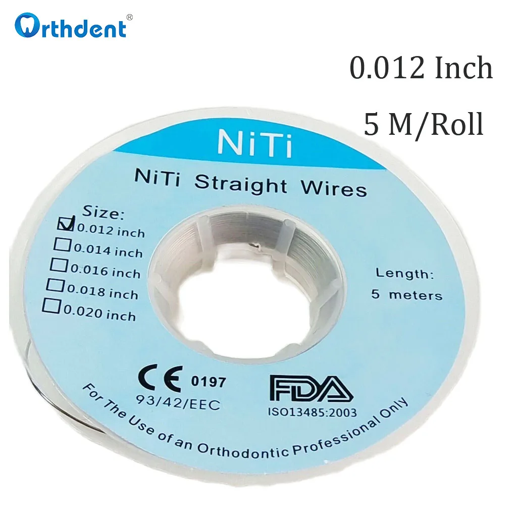 Orthdent 5 M/Roll Dental Niti Straight Wires Orthodontic Arches Archwires for Tooth Braces Dentistry Correction Accessories