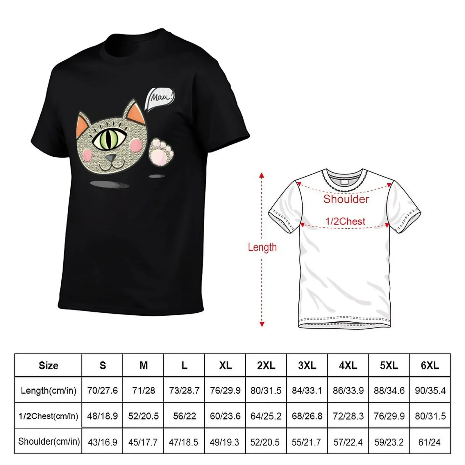 Cyclops cat T-Shirt street wear blue archive t shirts for men pack