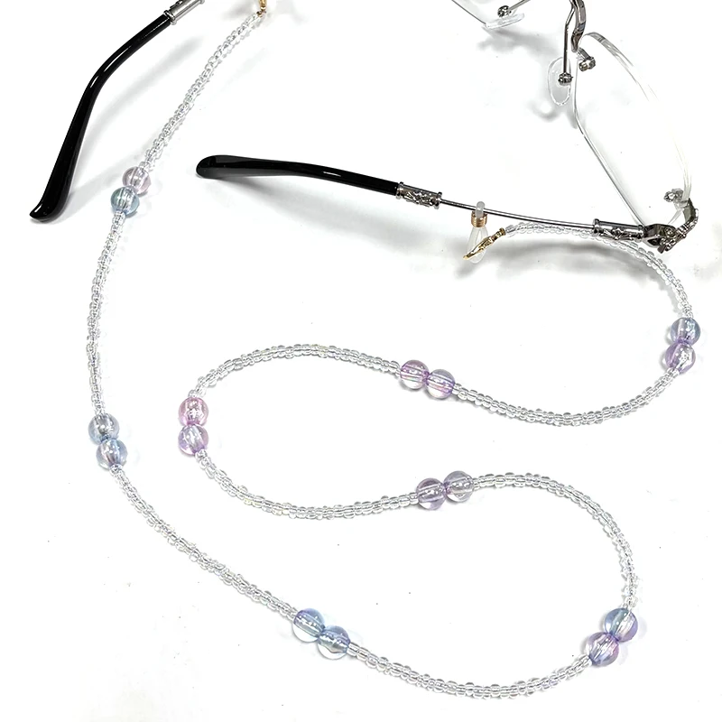 Manual Bead Necklace Bead Necklace Eye Glasses Chain Bead Necklace Fashion Simple Anti-Slip Anti-Loss Anti-Forget Hanging Chain