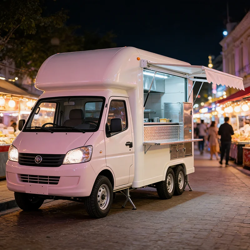 Custom Built Food Truck with Wrap Graphics and Branding and Customer Awning for Professional Appearance