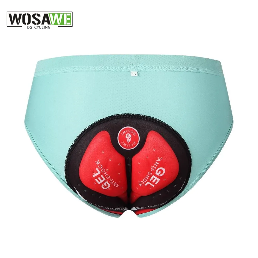 WOSAWE Men Breathable Cycling Underwear Triangle 3D Gel Pad Shockproof Bicycle Underpant MTB Road Bike Shorts