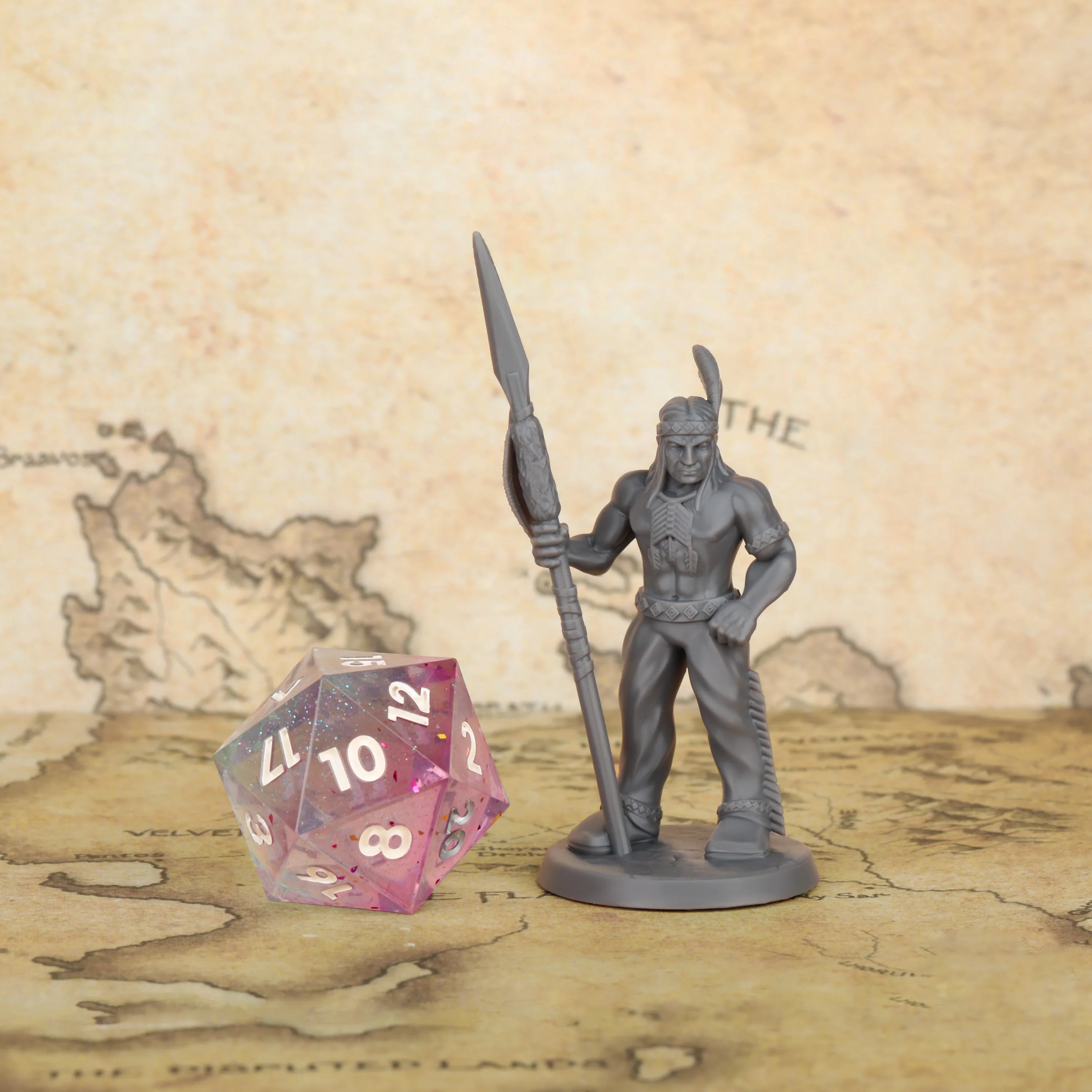 25mm Role Playing Miniatures -  Indian Warrior Figure for Strategy TTRPG Games, Collectible Gift for Tabletop RPG Enthusiasts