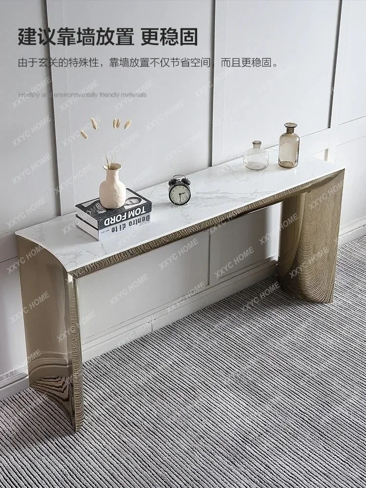Slate door cabinet, strip case,  simple modern living room, corridor against the wall, stainless steel entrance entrance t