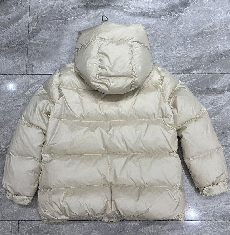 Schinteon jaqueta feminina casual outono inverno outwear com capuz grosso quente pato branco para baixo casaco luxuoso 2025 novo