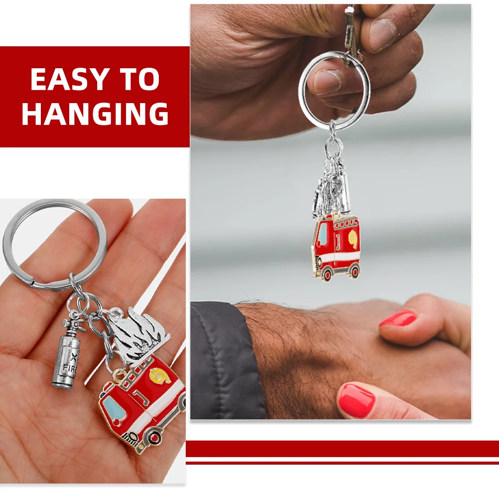 2 Pcs Chain Bag Hanging Pendant Firefighter Chains Car Purse Delicate Keychains Gifts Keyring Ornament