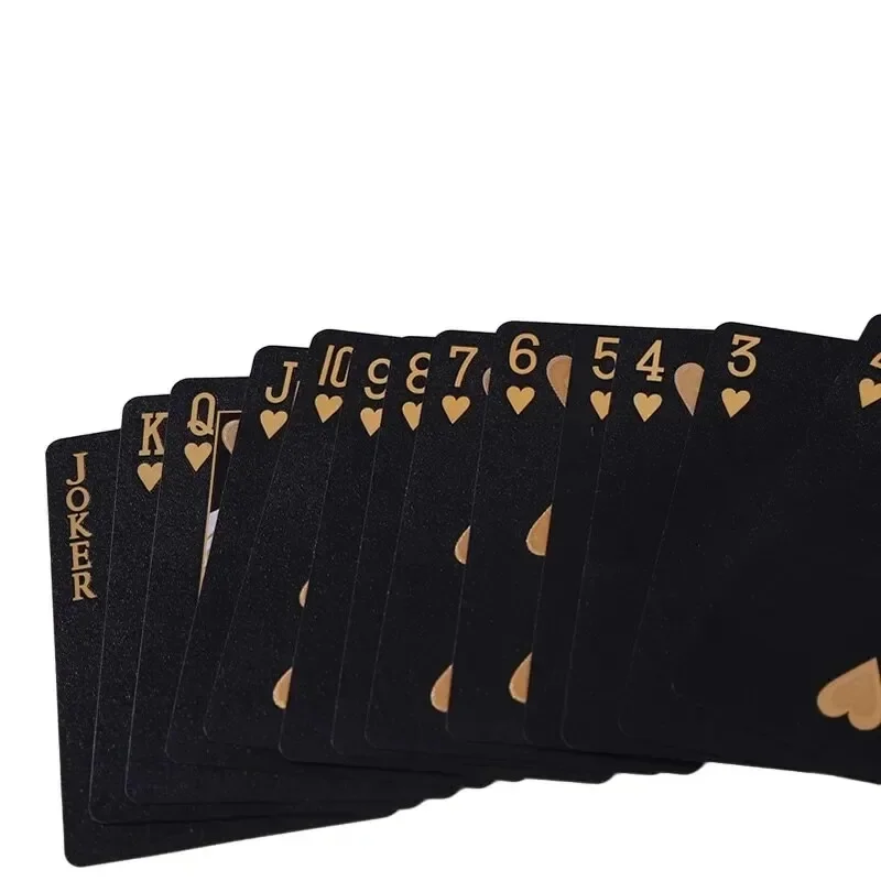 Black Gold A Deck Of Plastic Waterproof Playing Card Group Poker Suit Creative Magic Board Game Gathering Toy Entertainment Gift