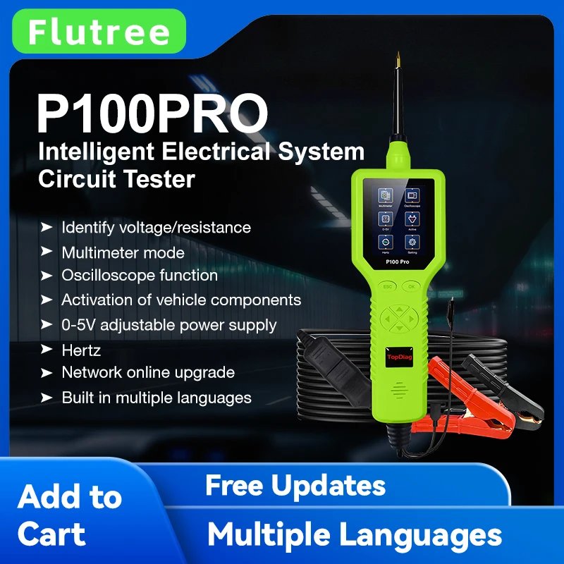 P100Pro Power Circuit Tester Kit,9v-30v Automotive Circuit Tester 12V 24V AC DC Digital Voltage Tester,Multimeter Short Finder