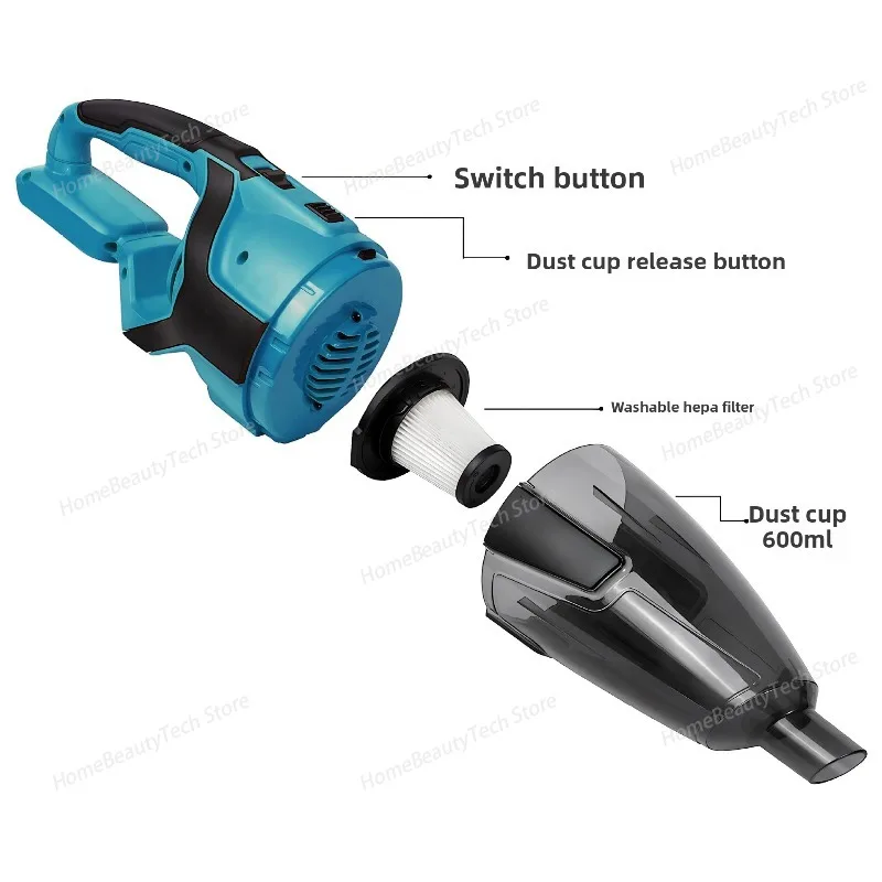 Wireless Car Vacuum Cleaner, High Suction Power, Portable Handheld Vacuum Cleaner, Cordless Car Vacuum Cleaner High Power