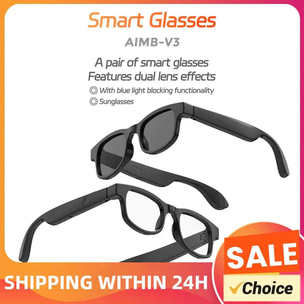 AI Translation Smart Glasses with 144 Language Smart Audio Sunglasses Built-in Mic & Speakers BT Glasses for Men/Women
